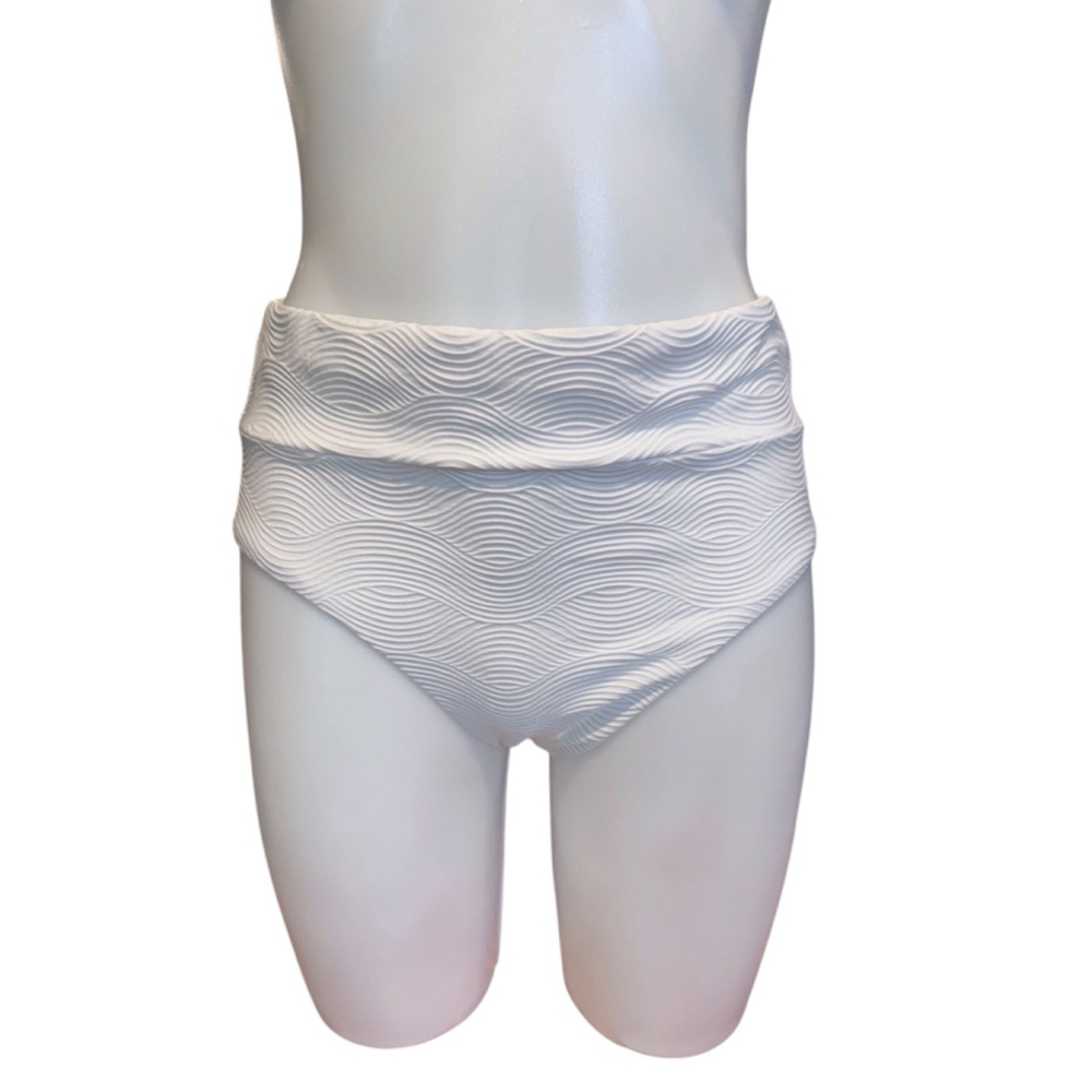 White Textured Bikini Bottom